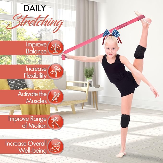 Stretching Strap for Cheer – Flexibility Stunt Strap for Cheerleaders – Durable Cheer Stretching Bands for Improved Flexibility, Range of Motion – Essential Cheer Accessories - Bloomnest