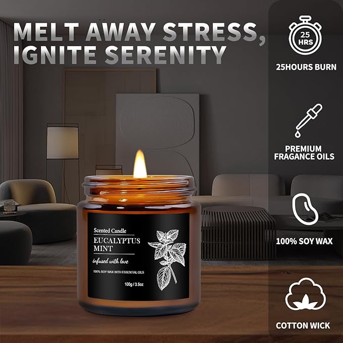 Scented Candle Set | Men Candle Set - 6 Pack Candles for Home Scented, Aromatherapy Candle for Men,150 Hour Burn Time, Masculine Candles Gifts for Birthday, Father's Day - Bloomnest