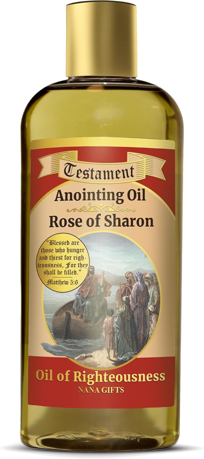 Nana Gifts Testament Anointing Oil, Rose of Sharon, Oil of Righteousness, Excellent Value Large Bottle Size 8.45 fl.oz | 250 ml - Bloomnest