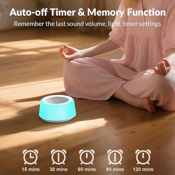 Kipcush Tibetan Singing Bowls Sound Machine - 11 Different Sized Sound Bowls with Night Light for Yoga, Meditation, Mindfulness, Healing, Chakra Healing and Stress Relief, Timer, Plug in - Bloomnest
