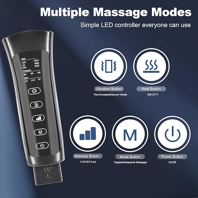 Leg Massager, Leg Compression Massager with Heat and Vibration, Foot and Leg Massager for Circulation and Relaxation, Gift for Women Men Mom Dad - Bloomnest