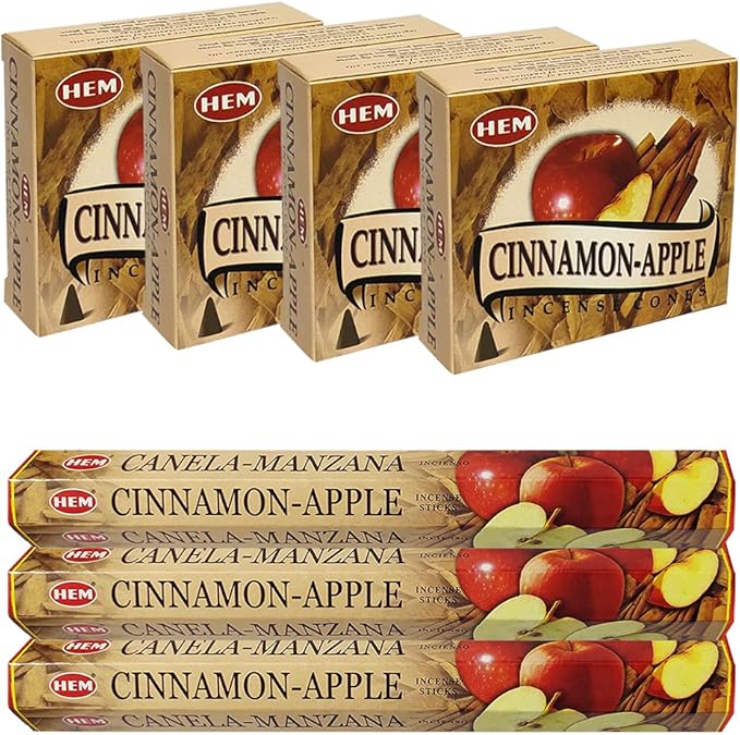 Cinnamon Apple Incense Sticks and Cone Incense Holder Variety Pack Bundle insence insense insienso TRUMIRI