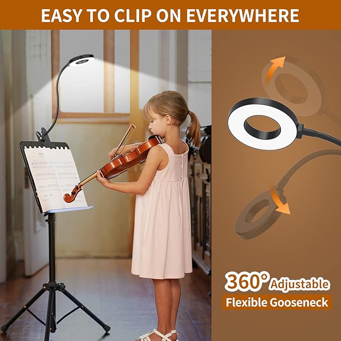 iZELL Desk Lamp, LED Reading Light with Clamp, 3 Color Modes & 10 Brightness Flexible Gooseneck Book Light for Kids Reading Book in Bed at Night Clip on Table, Computer, Zoom Meetings - 27.6‘’ Black - Bloomnest