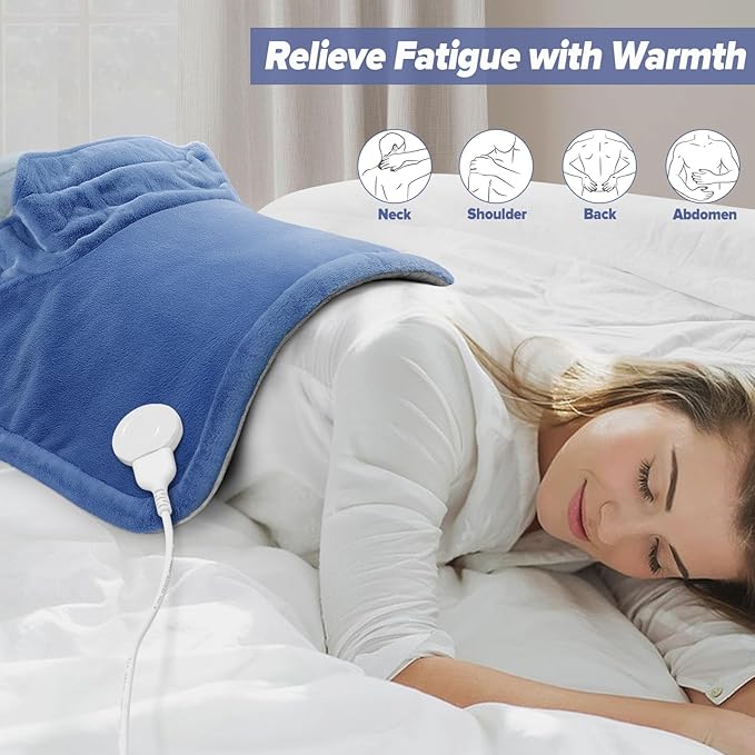 Heating pad for Neck, Back, Shoulder, Cramps Pain Relief, Gifts for Women, Men, Mom, Dad, 4 Auto-Off, Machine Washable, 6 Heat Settings, Ideal for Mother’s Day, Father’s Day, Christmas, Birthdays - Bloomnest