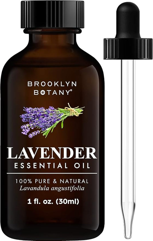 Brooklyn Botany Lavender Essential Oil - 100% Pure and Natural - Premium Grade Oil with Dropper - for Aromatherapy and Diffuser - 1 Fl Oz - Bloomnest