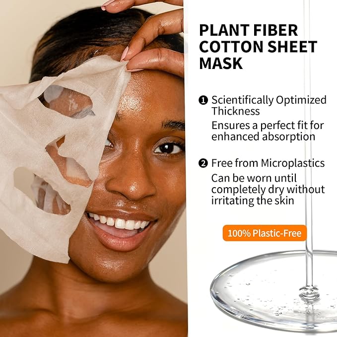 Firming and Moisturizing Sheet Face Masks (Pack of 10) with Hyaluronic Acid and Peptides, Reduce Fine Lines and Wrinkles, Hydrating & Anti-Aging Spa Face Mask, Facial Skin Care - Bloomnest