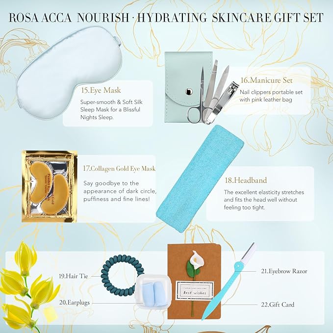 30pcs Valentines Day Gifts for Men & Women, Spa Gift Set, Ylang Facial Skin Care Set, Face Cream, Bath Oil, Serum, Shower Accessories, Clay Mask, Bath & Body Set, Birthday, Christmas, Dad, Mom