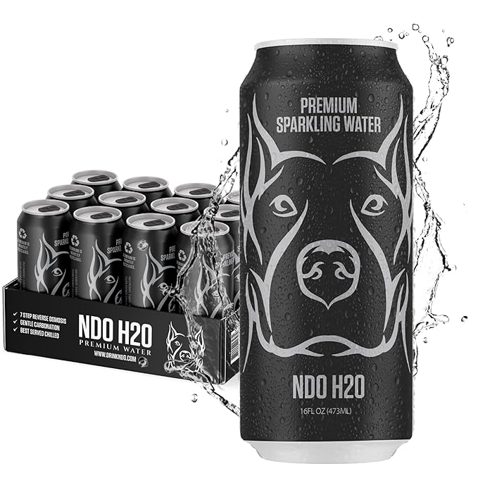 NO DAYS OFF Premium Sparkling Water - 12 Pack,16 fl oz, Unflavored - Ultra-Purified Reverse Osmosis with Gentle Carbonation, BPA-free 100% Recyclable Cans - Bloomnest