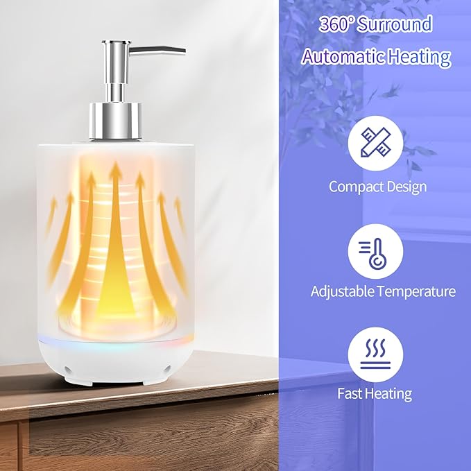 Yofuly Massage Oil Warmer Heater, Ambient Light Body Lotion Heated Machine with Two Dispenser Bottles, Professional Massage Therapy Kit with Gua Sha and Facial Roller, White - Bloomnest