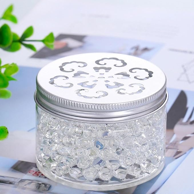 12 pcs 3 Styles Air Freshener Solid Perfume Aroma Diffuser Empty Storage Containers with Hollow Lids 80ml 2.7 OZ Screw Lid Round Jars Sample for Aromatherapy (12) - Bloomnest