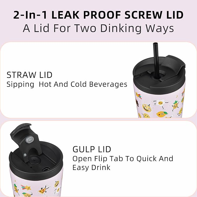 BJPKPK 18oz Tumbler With lid And Straw Stainless Steel Travel Coffee Mug Insulated Tumblers Cups,Hawaii Fruits Purple - Bloomnest