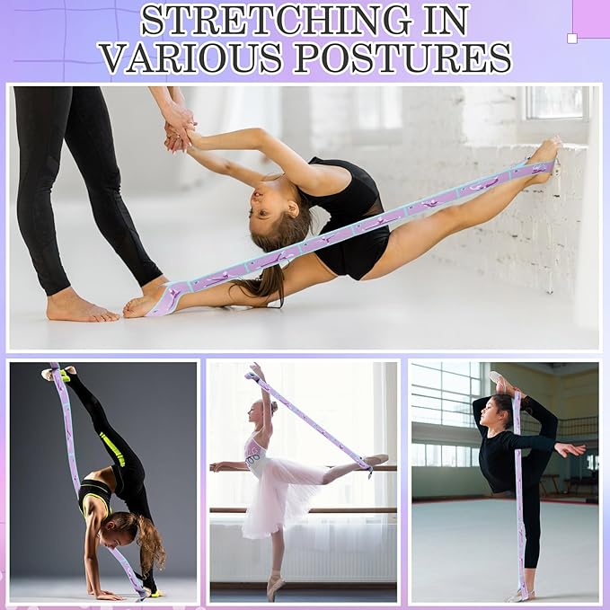Stretch Strap for Kids Elastic Gymnastics Stretching Ballet Dance Band with 8 Loops Adjustable Exercise Training Resistance Strap for Children Stuff Pilates Latin Yoga Equipment - Bloomnest