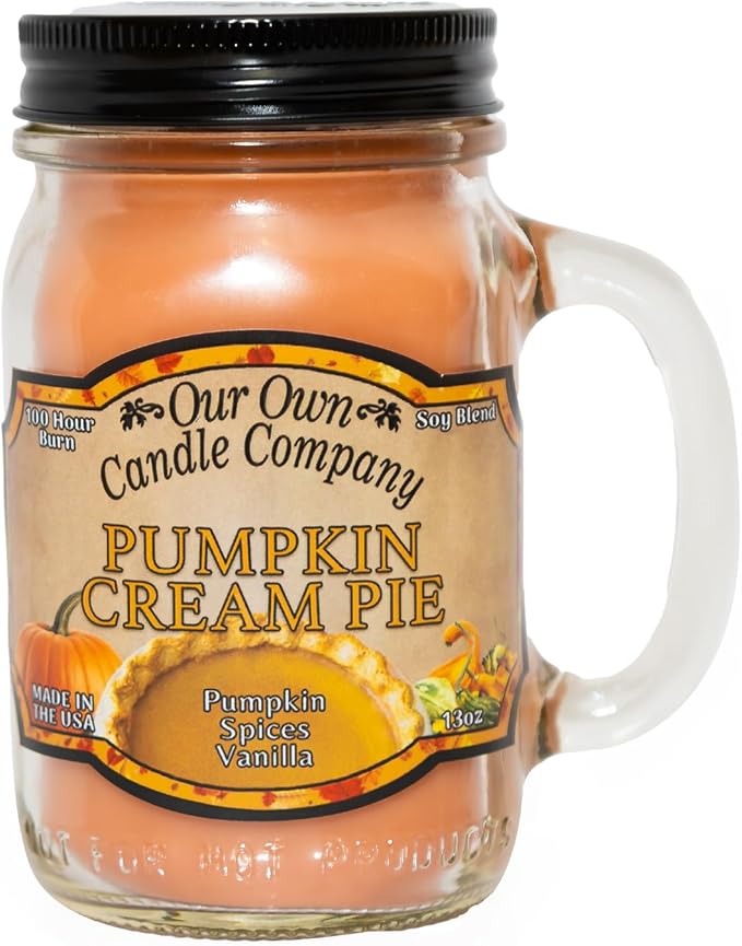 Our Own Candle Company Pumpkin Cream Pie Scented Mason Jar Candle, 100 Hour Burn Time, Made in The USA - 13 Ounces - Bloomnest
