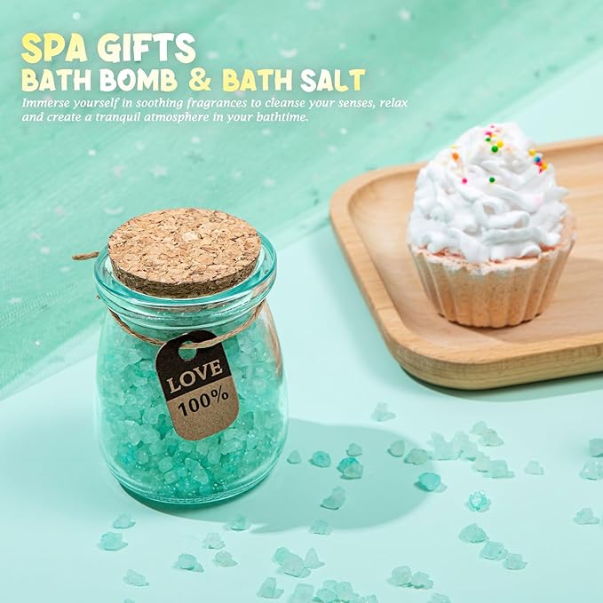 Birthday Gifts for Women, 13PCS Unique Happy Birthday Gifts Basket for Mom Her Best Friend Sister Wife Girlfriend Coworker Bestie, Luxury Self Care Box Relaxing Spa Gifts Set (Vanilla Coconut) - Bloomnest