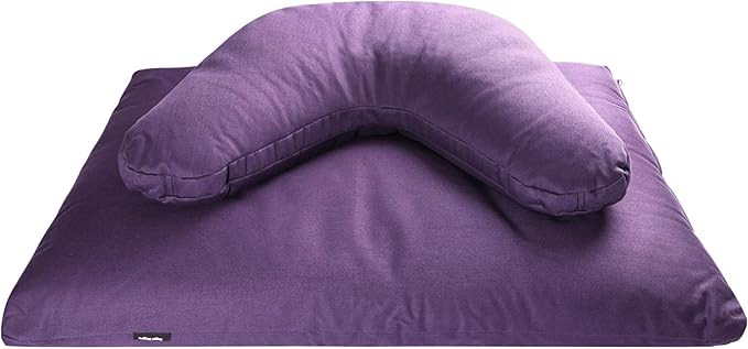 Hugger Mugger V-Shaped Meditation Cushion - Provides Support in Cross-Legged Sitting, Promotes Healthy Posture, Handmade in The USA - Bloomnest
