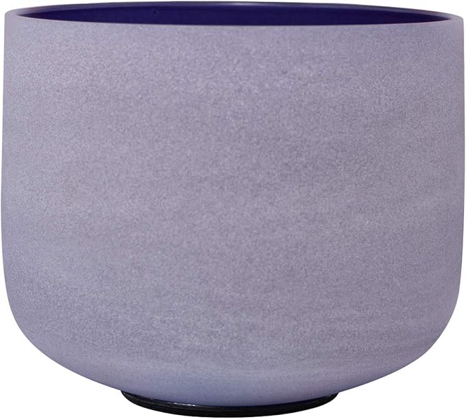 432Hz Perfect Pitch A 3rd Eye Chakra Indigo Colored Frosted Quartz Crystal Singing Bowl 8 inch mallet & o-ring included - Bloomnest