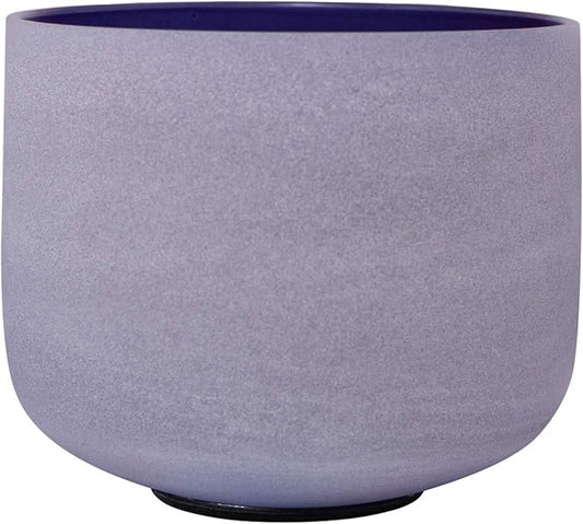 432Hz Perfect Pitch A 3rd Eye Chakra Indigo Colored Frosted Quartz Crystal Singing Bowl 8 inch mallet & o-ring included - Bloomnest