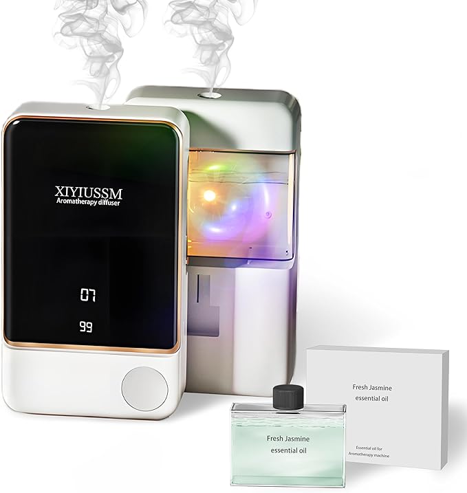 Waterless Essential Oil Diffuser for Home & Office Cordless Battery Operated Aroma Diffuser with 7 Mist Levels, Ultrasonic Air Freshener for Large Rooms Bedroom Bathroom Car Small & Portable - Bloomnest