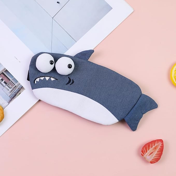 Cute Sleeping Mask, Shark Soft Fabric Sleep Mask Funny Cartoon Blindfold Novelty Eye Cover Eyeshade Shade for Women Kids Girls and Adult Travel (Pink+Blue Shark) - Bloomnest