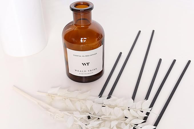 WEALD TRIBE Reed Diffuser Set for Bathroom Air Fresheners, Oil Diffuser Sticks | White Tea Scent 4.0 fl oz Home Fragrance with Sticks Defusers | House Bedroom Office Shelf Decor - Bloomnest