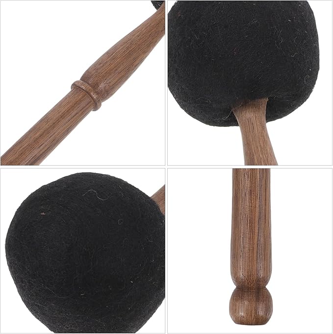 Uonlytech Felt Head Singing Bowl Mallet with Wooden Handle 11.02 Inch for Meditation Sound Therapy Tibetan Sound Bowl Accessory - Bloomnest