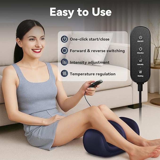 Foot Massager with Heat, Shiatsu Foot Massager for Plantar Fasciitis, Lightweight and Remote Control, Suitable for Home, Office, Cool Birthday Gifts for Mom, Dad(Blue) - Bloomnest