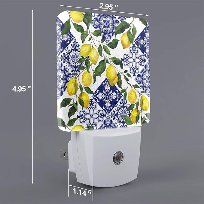 Led Night Light, Lemon Decorative Plug in Nightlights,with Smart Auto Dusk to Dawn Night Light for Bedroom, Kitchen, Nursery, Bathroom - Bloomnest