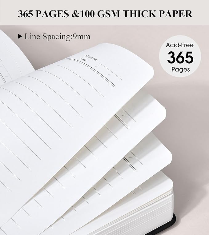 365 Page Thick Lined Journal Notebook for Men Women, B5 Large Leather Journals for Writing, Hardcover Notebooks for Work, School, Note Taking, Business, Travel Diary, College Ruled 7.6" x 10" - Bloomnest