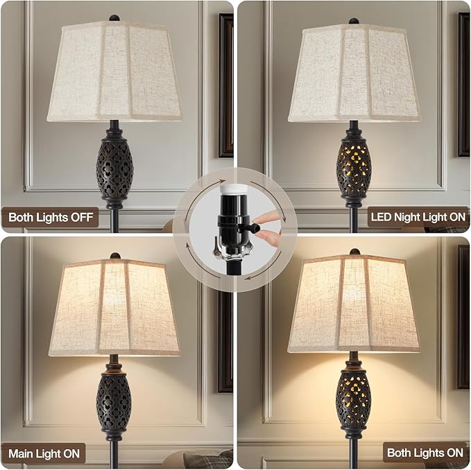 Luvkczc Vintage Floor Lamp with Cutout Design & Glowing Light - Resin Elegant Standing Lamp for Living Room, Bedroom, Office (Includes Bulb) - Bloomnest