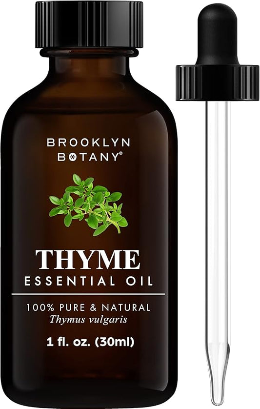 Brooklyn Botany Thyme Essential Oil - 100% Pure and Natural - Premium Grade Oil with Dropper - for Aromatherapy and Diffuser - 1 Fl Oz - Bloomnest