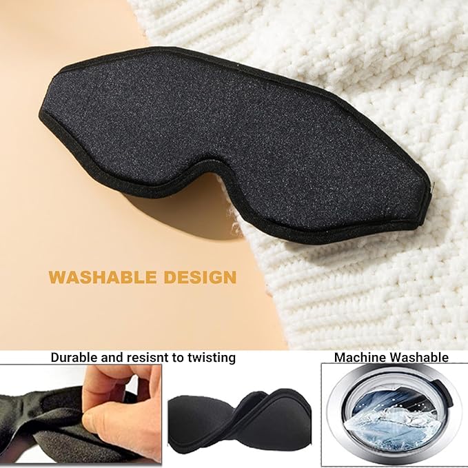 Sleep Mask for Side Sleepers - 100% Blackout Eye Mask for Sleep, 3D Sleeping Mask for Women, sleepmask for Eyelash Extensions, Light Blocking Sleeping Mask for Men, Eye Mask for Travel & Gifts - Bloomnest
