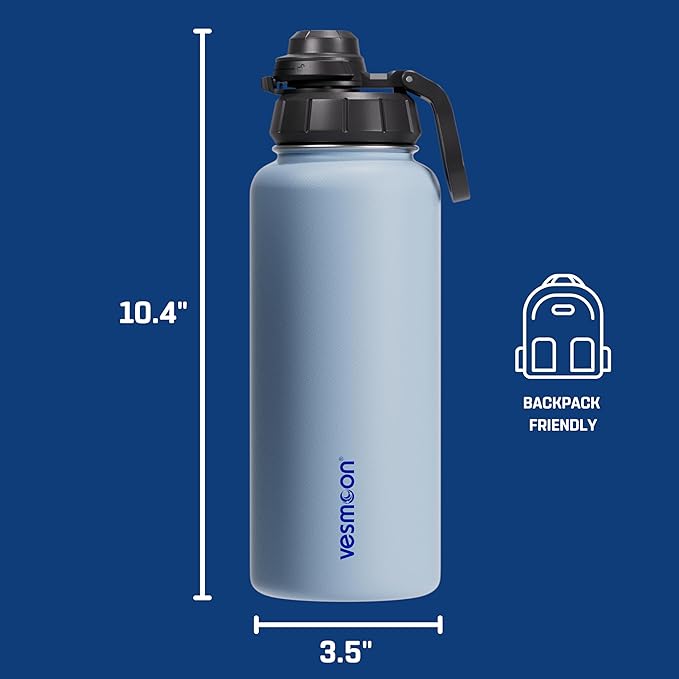 Vesmoon Vessence Tea Infuser Bottle - 32 Oz Insulated Loose Leaf & Fruit Infuser Bottle | Leak Proof with FlowSip Lid