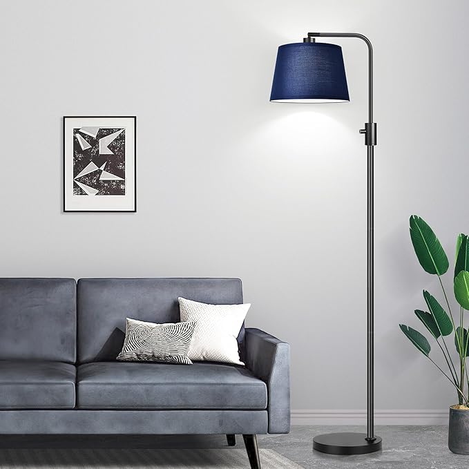 Nintiue 【Upgraded】 Dimmable Floor Lamp, 1000 Lumens LED Edison Bulb Included, Modern Arc Standing Tall Floor Lamp for Living Room Bedroom Office Dining Room - Blue - Bloomnest