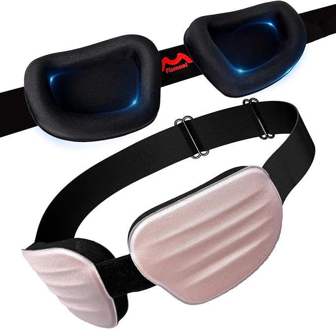 100% Blackout Sleep Eye Mask for Women Men, Zero Pressure Sleeping Mask - Sleep Mask for Cpap Users and Eyelash Friendly Night Blindfold, Adjustable Ultra Soft Comfortable for Dry Eye Mask - Bloomnest