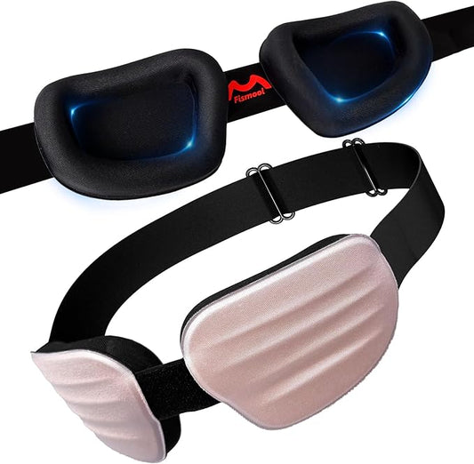 100% Blackout Sleep Eye Mask for Women Men, Zero Pressure Sleeping Mask - Sleep Mask for Cpap Users and Eyelash Friendly Night Blindfold, Adjustable Ultra Soft Comfortable for Dry Eye Mask - Bloomnest