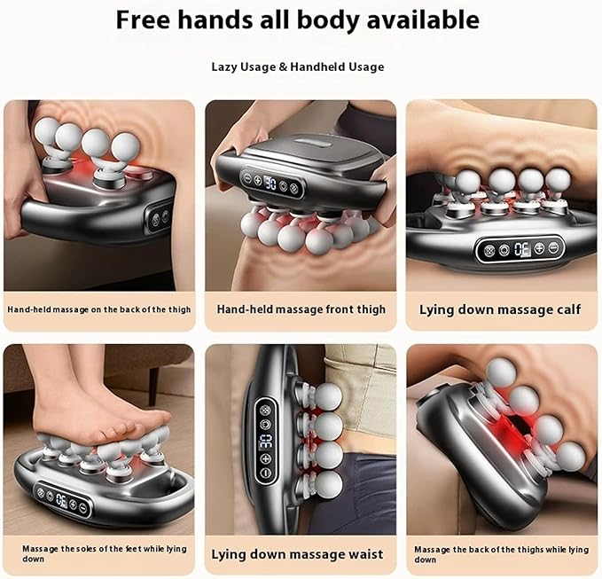 8-Head Massage Gun Set with 30 Levels & 3 Modes, Massage Gun Deep Tissue Neck Massager with 8 Heads, for Deep Tissue, Back, Shoulders, Legs, Pain Relief - Bloomnest