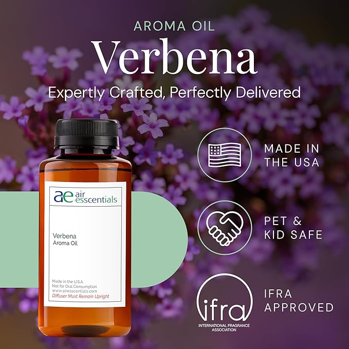 Verbena Aroma Oil, Essential Oils Blend for Diffusers & Scent Machines, Citrus, Floral, and Green Fragrance, Aromatherapy, Cold Air Diffuser Compatible, 300 mL - Bloomnest