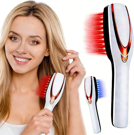 Red Light Hair Brush, Electric Scalp Massager Brush, Red Light Comb Devices for Hair Scalp Massage, Hair Massage Brush, Portable Hair Massage Comb with Soft Rubber for Men and Women Bloomnest