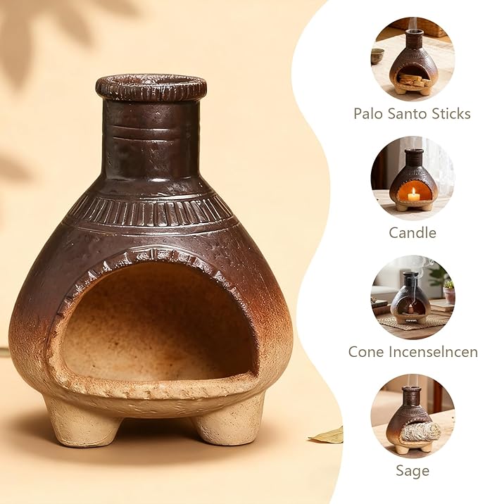 YYW Ceramic Palo Santo Holder, Sage Ash Catcher, Wood Sticks Dish, Smudge Bowl, Cone Burner - Handmade Incense Burner for Yoga, Meditation, and Energy Cleansing - Meditation Gifts for Anxiety Relief - Bloomnest