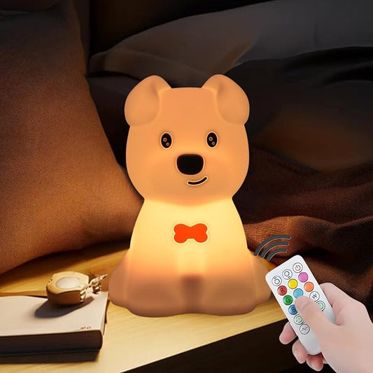 Large Size Dog Night Light for Kids, Nightlights for Children, Cute Puppy Animal Lamp 9 Colors Changing for Room Soft Light for Girls Boys Student Teen Woman Elder Holiday Gift - Large - Bloomnest