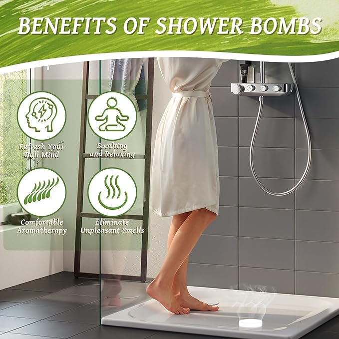 Shower Steamers Aromatherapy, Christmas Birthday Gifts for Women Men, 10 Different Shower Bombs with Fruity Floral Fragrances, Self Care Spa Gifts White Elephant Stocking Stuffers