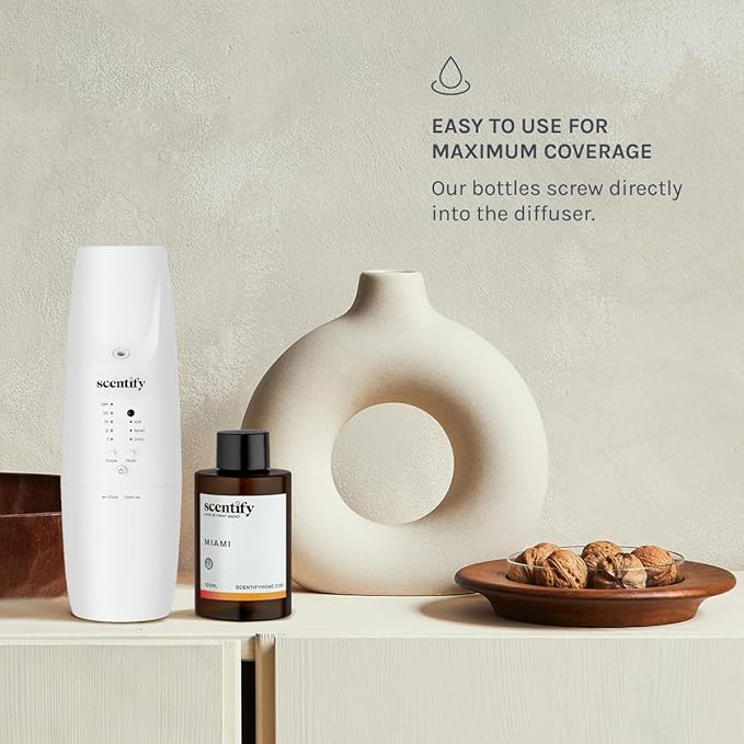Scentify Miami Aroma Oil Refill Scent for Oil Diffusers - Creamy, Cashmere, Sandalwood, Musk Scents - Luxurious Relaxing Aromatherapy Diffuser Fragrance 470ml, 16 oz - Bloomnest