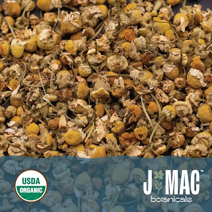 J Mac Botanicals, Organic Chamomile Flowers, Whole Dried Chamomile flower, Loose Leaf tea - Bloomnest
