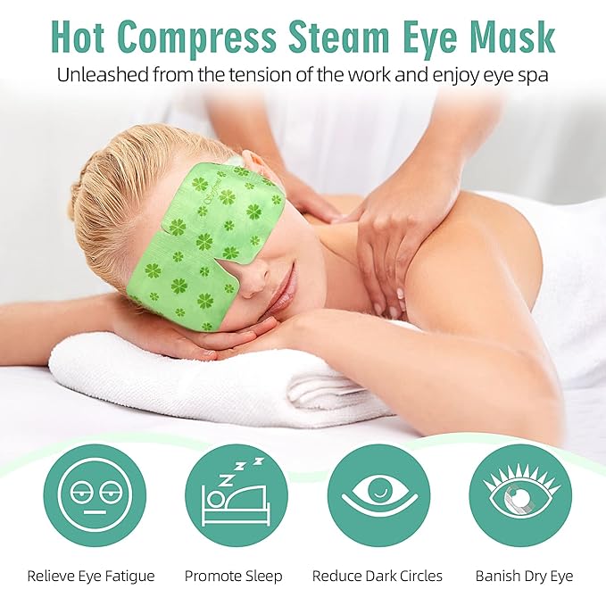 Serfeymi 22 Packs Steam Eye Mask-Disposable Cornea Care Rest Self Heating Eye Mask,Warm Eye Compresses for Dry Eyes,Sleep,Spa,Travel Essentials & Relaxation Gifts,Stocking Stuffers-Unscented - Bloomnest