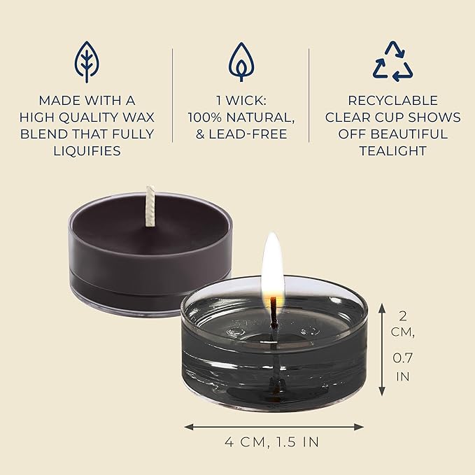 PartyLite Gift Set of 12 Universal Tea Lights, Fig Fatale Scented, Notes of Apricot, Green Fig, Peach, Mango, Strawberry and Vanilla, 4-6 Hour Burn Time, Luxurious & Rich, Perfect for Gifting - Bloomnest