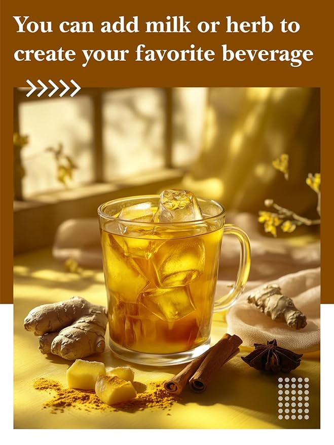 HYNTMYT Turmeric Ginger Cinnamon Tea Bags, Herbal Blend of Turmeric & Ginger Root & Cinnamon, Light Spicy & Sweet Flavor, Caffeine Free, 120 Count - Bloomnest