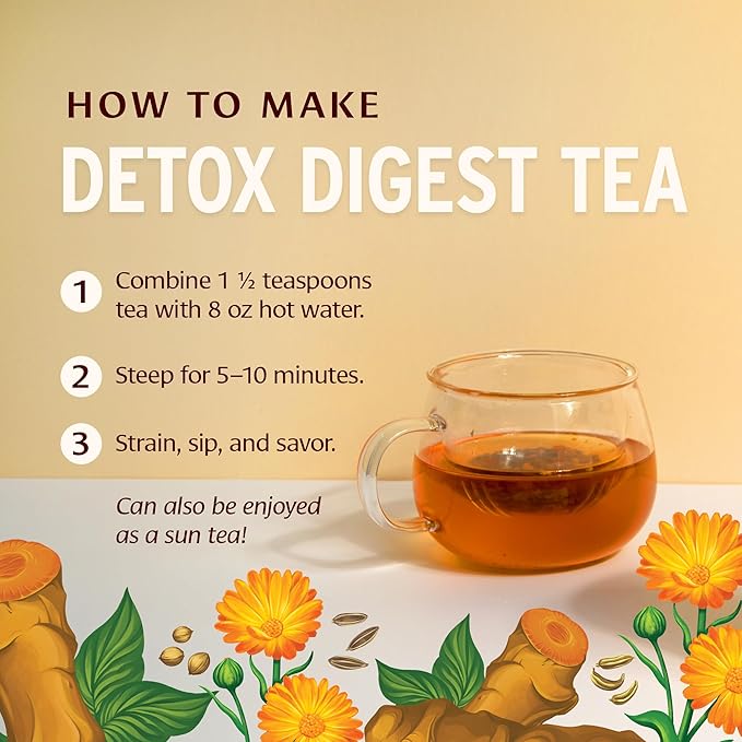 Banyan Botanicals Organic Detox Digest CCF Tea, 2 oz - Herbal Loose Leaf Tea with Turmeric & Ginger for Digestion & Cleansing - Non-GMO, Sustainably Sourced, Caffeine Free - Bloomnest