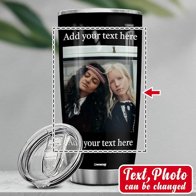 wowcugi Personalized Picture Photo Tumbler Custom Pictures Stainless Steel Insulated Tumblers Coffee Mug 20oz 30oz For Women Girls Birthday Christmas Friendship Cup Gifts For Bestie Best Friend Sister - Bloomnest