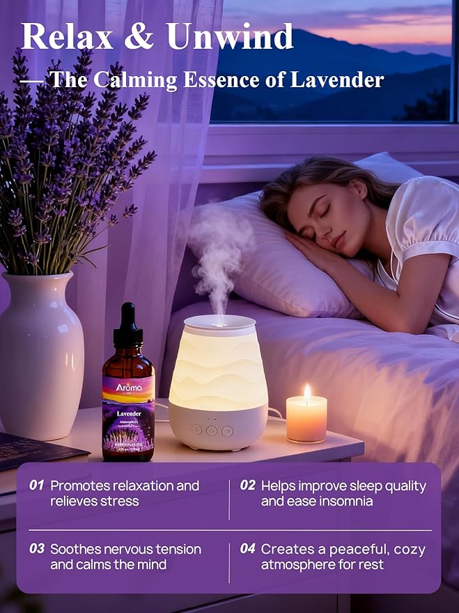 Lavender Essential Oil with Premium Gift Box - Lavender Essential Oils for Skin & Diffusers & Aromatherapy - 4 Fl Oz 100% Pure Natural - Gift-Ready Box - Gifts for Women Bloomnest