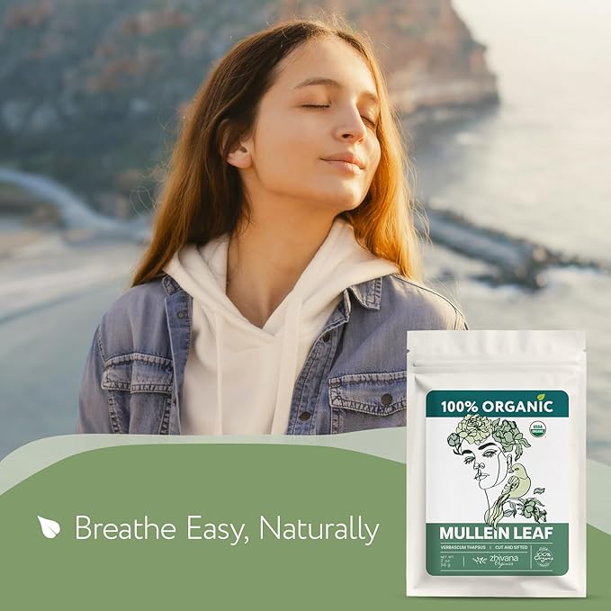 Organic Mullein Leaf Tea (2oz.) - Loose Leaf Dried Mullien Leaves - Gordolobo Tea Organica - Wild Harvested - Herbal Tea for Lungs & Respiratory Health - Bloomnest